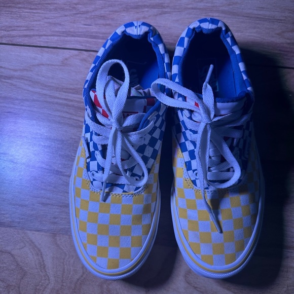 Vans Blue and Yellow Checkered Sneakers - Picture 5 of 13